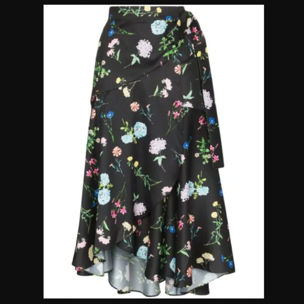 Paper London Floral Black Maxi wrap skirt